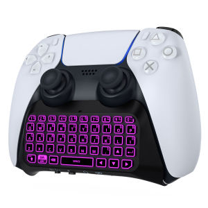 MoKo Bluetooth Wireless Mini Gamepad Chatpad for PS5 Controller RGB Backlight Keyboard for Playstation 5 with Upgraded Built-in Speaker & 3.5mm Audio Jack for PS5 Controller Accessories