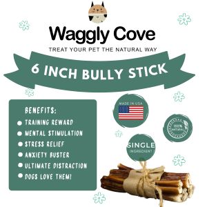 Wagglycove Bully Stick Healthy Long Lasting Dental Dog Chew Treats