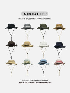 Outdoor Climbing Hat Baby Boy and Girl Summer Drawstring Bucket Hat Travel Hiking Camping Sunshade Fishing Western Cowboy Hat