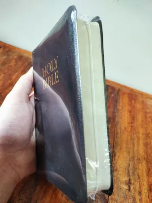 SOFT LEATHERETTE HOLY BIBLE KJV COMPACT - LARGE PRINT / OLD & NEW TESTAMENT / GOLD EDGE / RED LETTER / ENGLISH / KING JAMES VERSION