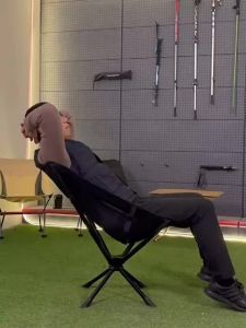 อลูมิเนียมกลางแจ้งพับได้ฟรีติดตั้ง 360 °หมุนเก้าอี้ตั้งแคมป์เก้าอี้ดวงจันทร์เก็บได้อย่างรวดเร็วและติดตั้ง