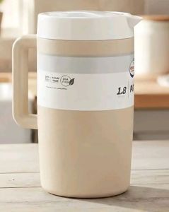 Orocan Insulated Pitcher 1.8L Double Walled Pitcher Sweat Proof Insulation Keeps Drink Cold 9051 Beige & Slate Green