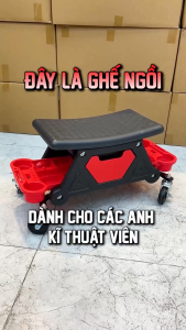 Ghế Ngồi Sửa Xe Garage Có Bánh Xe & Khay Đựng Dụng Cụ - Ghế Kỹ Thuật Detailing 365OEM - Auto365 Store