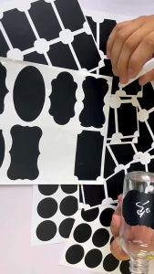 120Pcs Chalkboard Label Stickers Hitam Label Stiker Roll Stiker Makanan