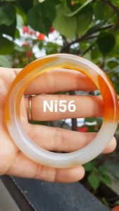 🍎🍒🍎Vòng tay Nữ đá mã não đỏ cam trắng Ni 56mm x chột to 9mm Màu trắng đỏ cam nhẹ 1 bên vân nhẹ nhàng đẹp Nữ 55kg - 63kg đeo xinh tay đẹp chỉ có 499k ạ