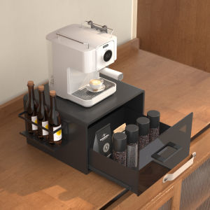 Modern Simplicity Coffee Machine Tray Stand Capsule Storage Rack Drawer Dustproof Cup Holder Kitchen Counter Top Organizer