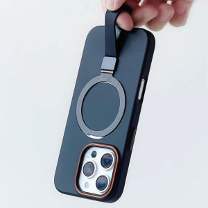 For Magsafe Metal Stand Phone Case For iPhone 16 / 15 / 14 / 13 / 12 Pro Max Skin-friendly Matte Cover For iPhone 16 Pro Max Plus Shockproof Protection Casing With Holder