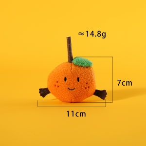 Darmee Cat Toy Wood Ivy Chew Resistant Teeth Grinding Ball Plush Fruit Teaser Toy for Cat Entertainment And Noise Making
