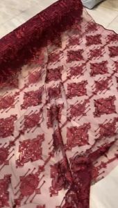 Kain Brokat Tile Bordir Etnik Diamond Premium / Bahan Kondangan Pesta Kebaya Gamis