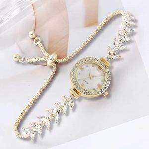 Bracelet Watches Light luxury Fashion Beautiful Diamond Set-Free Adjustable Quartz Women Watches