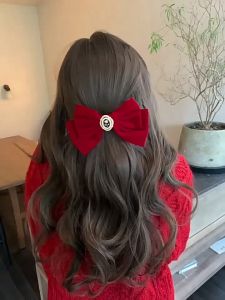 Bestella💗COD Beludru Bunga Mawar Klip Musim Semi Busur Simpul Jepit Rambut Retro Klip Kecil Wangi Gaya High-End Aksesoris Rambut