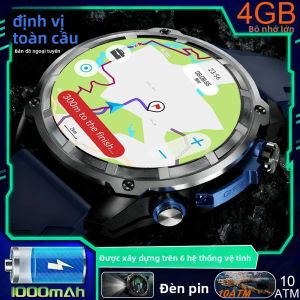 Đồng Hồ Thông Minh Quân Sự 2025 Với Bản Đồ Ngoại Tuyến Pin 1000mAh Định Vị GPS Bộ Nhớ 4GB Máy Nghe Nhạc MP3/MP4 Thiết Bị Theo Dõi Thể Thao Bơi Lội Dành Cho Android & iOS