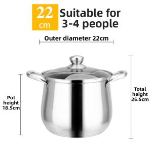 DANBIYIN | Anti-Overflow Large Capacity 304 Stainless Steel Soup Pot