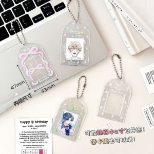Transparent PVC Card Holder Lanyard Printed ID Card Keychain Storage Frame Keychain Document Organizer Plastic Material