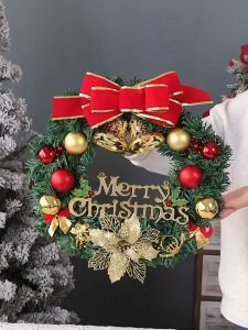 40cm Christmas Wreath With Light Door Decorations: Tree Door X-mas Decors Santa Claus Pasko 40cm Xmas