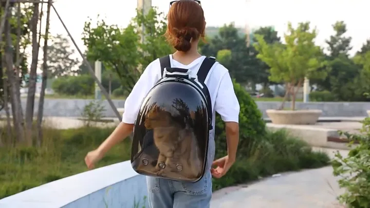 กระเป๋าสะพายสุนัขและแมวขนาดใหญ่ มีรูระบายอากาศ