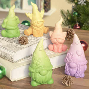3D Christmas Love Dwarf Candle Silicone Mold DIY Christmas Deer Animal Gypsum Epoxy Resin Mold Holiday Craft Gift Accessories