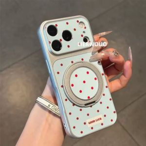 LIANGWU | Magnetic Rotating Stand Case with Cute Cartoon Design for iPhone