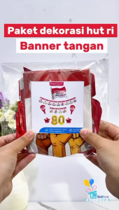 Paket Dekorasi HUT Ri Banner kertas tangan / aksesoris dekor dirgahayu ri / paket dekorasi 17 agustus