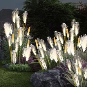YUANMUXUAN | Solar Outdoor Fiber Reed Lawn Light