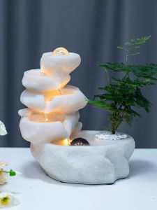 Mountain Water Fengshui Wheel Crystal Ball Rockery Fountain Shop Living Room Desktop Accessible Luxury Flowing Water Ornaments Circulating Water