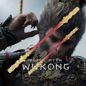 22Cm/15Cm Black Myth WuKong Weapon Keychain Golden Cudgel KeyChain Cosplay Props Keyring for Men Backpack Accessories Jewelry