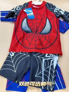 3PC Swimsuit Kids Baby Dri-fit Rashguard Swimming Rashguard for Kids Boys Spiderman Printed Design Tops+Short+Cap 110-150CM