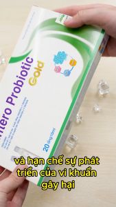 Men uống Entero Probiotic Gold hỗ trợ tiêu hoá bổ sung lợi khuẩn đường ruột cho bé từ 1 tuổi hộp 20 ống