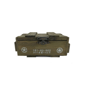 Retro Military Green Honorary Retirement Tribute Rectangular Wooden Tissue Box Storage Organizer for Home And Restaurant