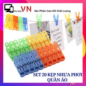 SET 20 Kẹp Nhựa Treo Quần Áo Mũ Nón Tất Vớ CHỔNG RƠI Cao Cấp - Kẹp Phơi Đồ Tiện Ích Chắc Chắn - Móc Du Lịch Kẹp Quần Áo - Kẹp Treo Ảnh