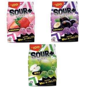 95G LOT100 SOUR+GUMMY - [ Strawberry / Apple / Blackcurrant ]