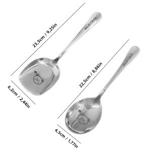 1/2 Chiếc Lớn Thìa Ăn Bằng Thép Không Gỉ Làm Dày Bền Tay Cầm Dài Thìa Phục Vụ Súp Cho Nhà Hàng Nhà Bếp Bộ Đồ Ăn
