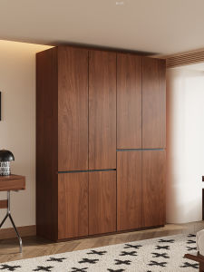 Custom Oak Solid Wood Wardrobe No Handle Closet