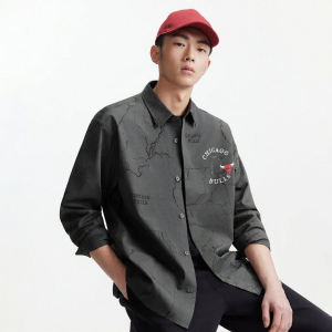 Jack Jones | Bulls Team Collaborative Spring Cotton Full-Print Loose Shirt