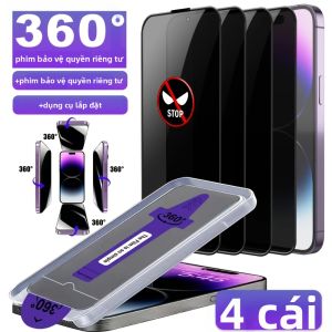 NNBILI 4 Chiếc 360 ° Miếng Dán Cường Lực Chống Nhìn Trộm Cho iPhone Tự Động Dán Chống Gián Điệp Chống Vân Tay Tương Thích Với Nhiều Mẫu Máy