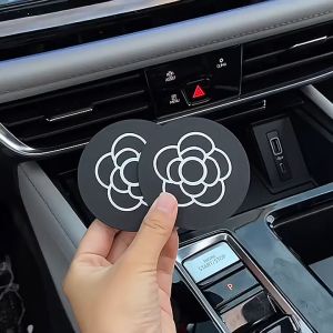 [Giá Rẻ] Miếng Lót Cốc Chống Trầy Hình Tròn Đính Đá Trang Trí Xe Hơi