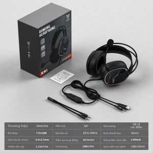 ONIKUMA | Tai Nghe Chơi Game ONIKUMA X91 RGB Có Micro Driver 50mm Kết Nối Có Dây USB 3.5mm Cho PC PS5 Xbox - Tai Nghe Chụp Tai Âm Thanh Nổi Với Đệm Mút Nhớ Hình