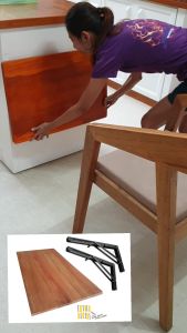 foldable table with foldable metal brackets smart table with foldable mechanism space-saver folding table