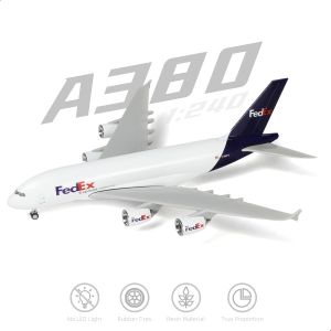30cm 1/240 Scale Fedex A380 Airplane Models Kit Resin Diecast Aircraft with Display Stand For Adults Aviation Souvenir Gift