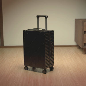 Aluminum Frame Luggage Carry-On Suitcase 18 Inch for Women 2024 New Model Mens Leather Box PC Material Silent Password Travel Suitcase