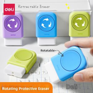 deli | Student-Safe Clean Erasing Eraser Boxed Non-Messy Colorful Rotatable