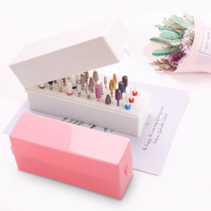 30 Holes Nail Drill Bits Storage Box Polish Grinding Head Bit Holder Milling Cutter Manicure Organizer Stand Nail Art Tools