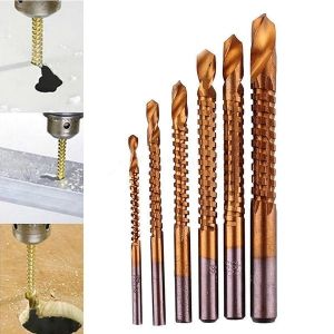 Mata Bor Set Komplit Kayu Besi Memahat Perhiasan Multifungsi - Deko HSS Steel Titanium - 6 PCS Mata Bor Ukir - 3mm, 4mm, 5mm, 6mm, 6.5mm, 8mm