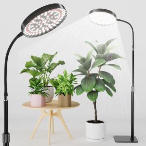 Led Grow Light Indoor Plants 6000K Full Spectrum With Stand AC85-265V Floor Plant Growing Lamp Auto ON/Off Timer 4/8/12Hours