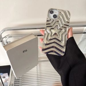 แฟชั่นMatte Polychrome Five-Pointed Starเคสโทรศัพท์สําหรับiPhone 16 14 13 15 Pro MaxซิลิโคนAnti Fallป้องกัน