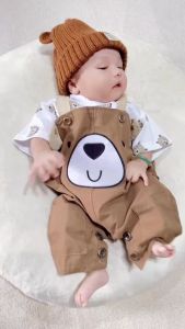 Baju Bayi Laki-laki 6-12 Bulan Chinos & Beruang Set