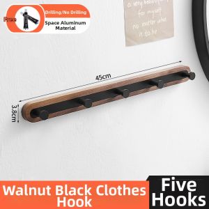 Walnut Wood Drill-Free Coat Hook