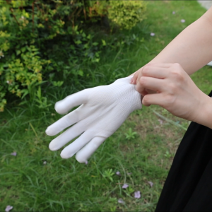 12Pairs White Cotton Knitted Gloves Nylon Gloves Heavy Duty Cotton Gloves for hand Non-slip Wear-Resistant Breathable Safety Work Gloves Washable Safety Gloves Hand Protection Labor Gloves Household Cleaning Gloves