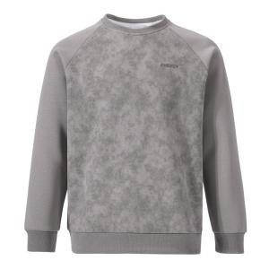 Enjeolon Mens Retro Tie-Dye Shoulder Sleeve Sweatshirt Embroidered Letter Loose Fit Overhead Cotton Polyester Blend