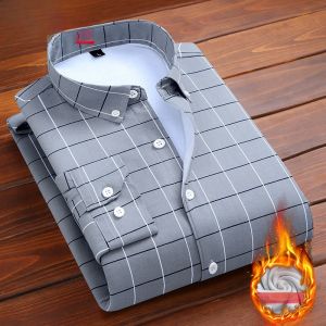 HENGYUANXIANG | Warm Fleece Lined Thickened Long Sleeve Casual Shirt For Men Fashionable Checkered Pattern Youthful Urban Style Winter Essential